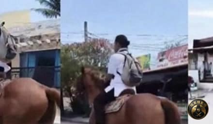 #菲媒报道

油价飙涨逼出“硬核通勤”！菲律宾大学生骑马