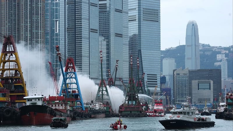 Blaze on barge in Hong Kong’s Yau Ma Tei typhoon shelter triggers smoke alert