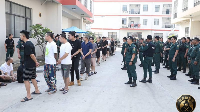 木牌A7园区被端，2044人被抓！

昨天上午，柬埔寨国