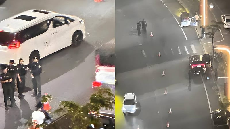 #温馨提示：🇰🇭西港“星汇”门口宪兵和交警联动检查过往车辆。