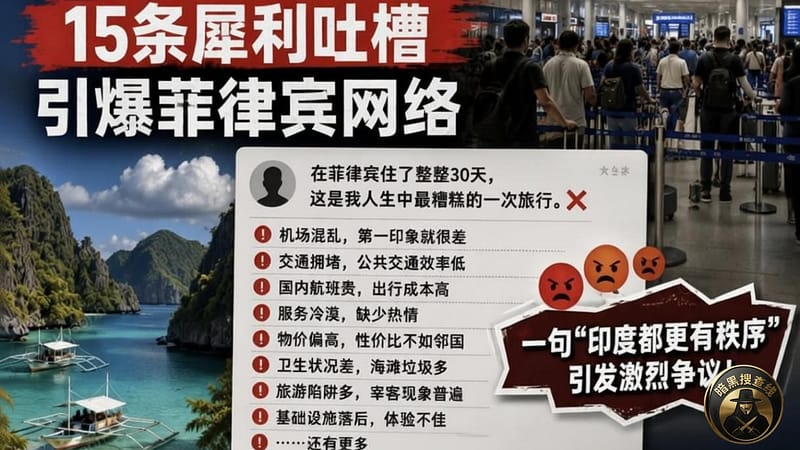 #菲律宾新闻 印度博主旅菲后直言 #印度都比这里好！15条吐